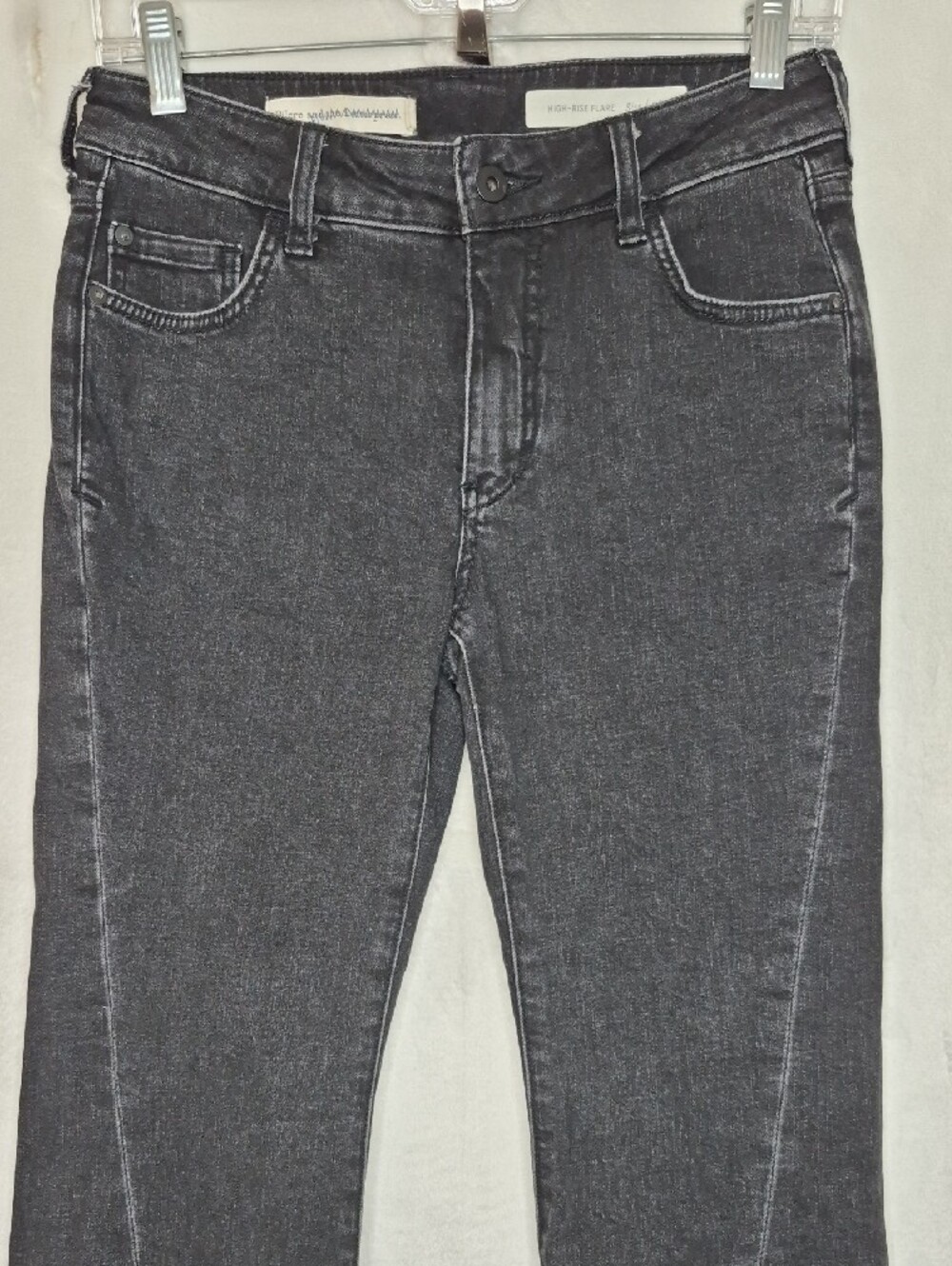 Pilcro and the Letterpress High-Rise Flare Black Jeans Size 26 - Picture 2 of 10